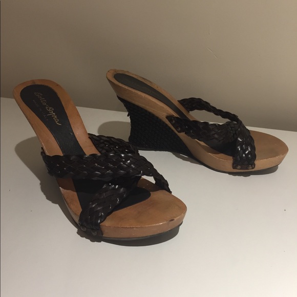 Sotto Sopra bohemian wooden wedges criss cross top - Picture 13 of 16